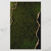 Budget Olijfgroene Agate Script Trouw Uitnodiging (Achterkant)