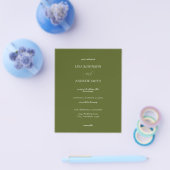 Budget Olive Green Calligraphy Wedding Flyer (Enkel)