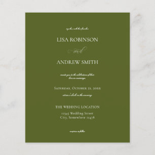 Budget Olive Green Calligraphy Wedding Flyer