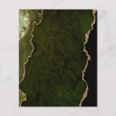 Budget Olive Green Gold Agate Wedding Menu (Achterkant)