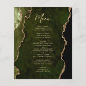 Budget Olive Green Gold Agate Wedding Menu (Voorkant)