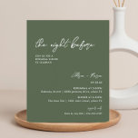 Budget Olive Green Wedding Rehearsal Dinner<br><div class="desc">De Olijf van de Groene Ruwrepetitie van de begroting de Inwendige Innodigingen van de Bouw voegen douanetekst aan de rug toe om het even welke extra informatie te verstrekken nodig voor uw gasten.</div>