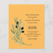 BUDGET OLIVE LEAVES Modern minimalist Weddenschap  Flyer (Voorkant)