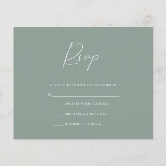 Budget Olive RSVP-kaart Flyer (Voorkant)
