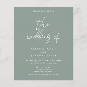 Budget Olive Wedding Invitation