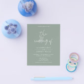 Budget Olive Wedding Invitation Flyer (Enkel)