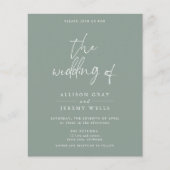 Budget Olive Wedding Invitation Flyer (Voorkant)