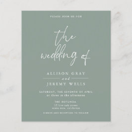 Budget Olive Wedding Invitation Flyer