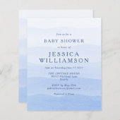 Budget Ombre Dip Dye Blue Baby shower Invite (Voorkant / Achterkant)