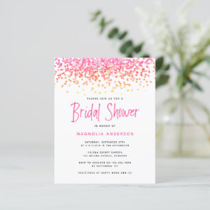 BUDGET Ombre Glitter Bridal Shower Uitnodiging
