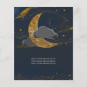 Budget Onder de sterren Blue Gold Moon Quinceanera Flyer (Achterkant)