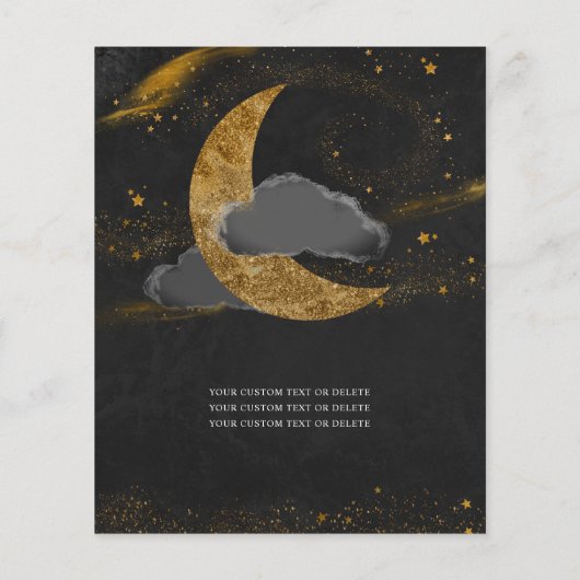 Budget Onder de Sterren Gouden Maan Glam Quinceane Flyer (Achterkant)