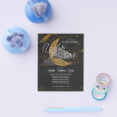 Budget Onder de Sterren Gouden Maan Glam Quinceane Flyer (Enkel)