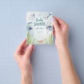 Budget Onder de Zee Baby Shower Uitnodiging Flyer (Hand)