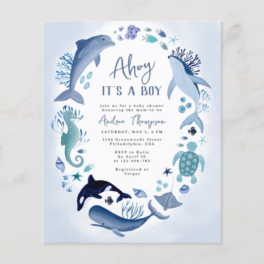 Budget Onder het Zee Ahoy Het is een Boy Baby show (Voorkant)