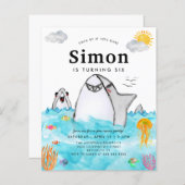 Budget Onder het Zee Zwemmen Shark Ocean Verjaarda (Voorkant / Achterkant)