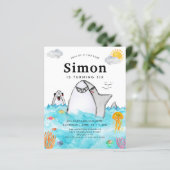 Budget Onder het Zee Zwemmen Shark Ocean Verjaarda (Staand voorkant)