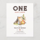 Budget One Happy Camper Woodland 1e Verjaardag Flyer (Voorkant)
