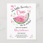 Budget One in een Melon 1st Birthday uitnodiging (Voorkant)