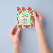 Budget One in een Melon 1st Birthday uitnodiging Flyer (Hand)