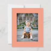 Budget One Sweet Peach Photo 1st Birthday Invite (Achterkant)