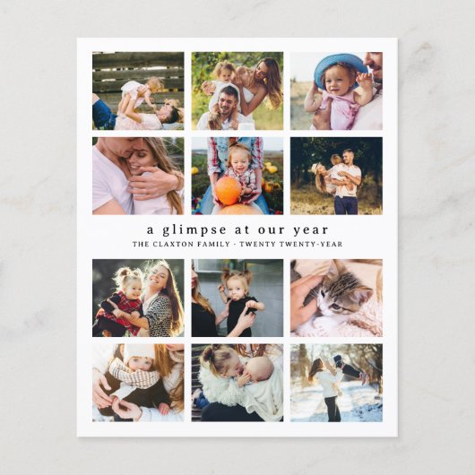 Budget Ons Jaar Minimalistisch 12 Foto Kerstmis (Voorkant)