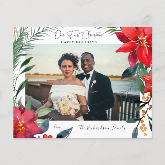 Budget onze eerste kerstfoto flyer (Voorkant)