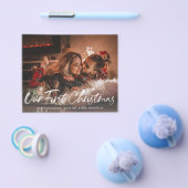 Budget Onze Eerste Kerstmis Buffalo Check Foto Flyer (Enkel)