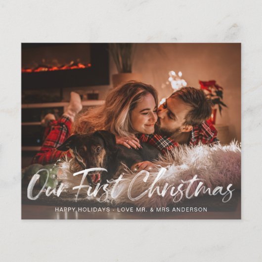 Budget Onze Eerste Kerstmis Buffalo Check Foto Flyer (Voorkant)