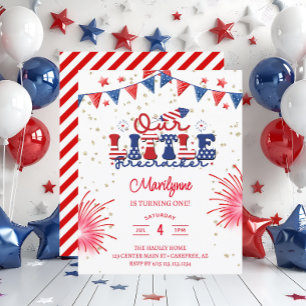 Budget Onze kleine Firecracker verjaardagsuitnodig