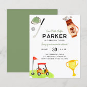 Budget Onze Kleine Golfer Bag Cart Golf Verjaardag (Voorkant / Achterkant)