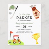 Budget Onze Kleine Golfer Bag Cart Golf Verjaardag Flyer (Voorkant)