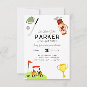 Budget Onze Kleine Golfer Bag Cart Golf Verjaardag Notitiekaartje