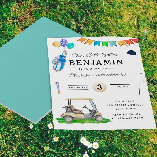 Budget Onze kleine golfer Blue Kinder golfverjaard Flyer