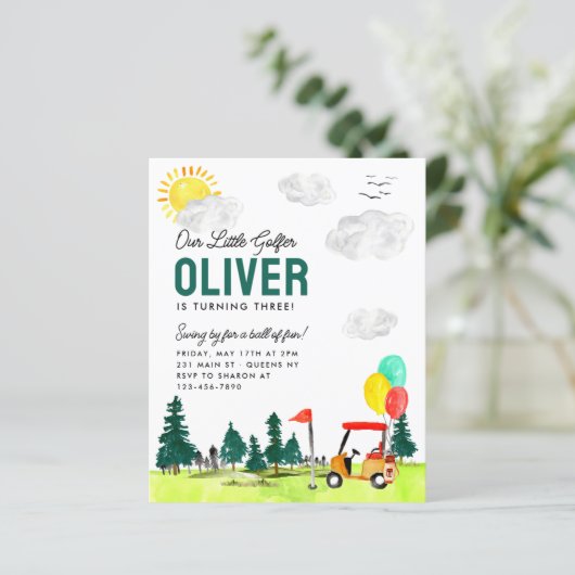 Budget Onze Kleine Golfer Cart Club Golf Verjaarda (Staand voorkant)