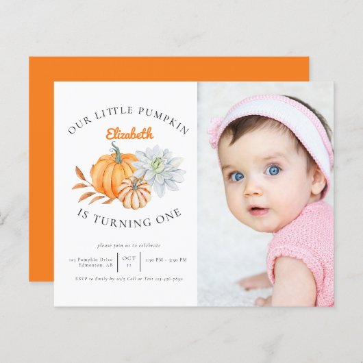 Budget onze kleine pompoen 1e verjaardag Herfst Fo (Voorkant / Achterkant)