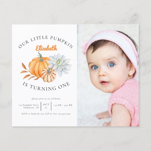 Budget onze kleine pompoen 1e verjaardag Herfst Fo (Voorkant)