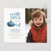 Budget Onze kleine pompoen blauw 1e verjaardag (Voorkant)