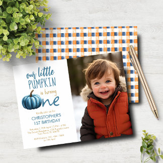 Budget Onze Kleine Pompoen Blauw Plaid 1e verjaard