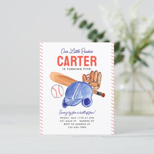 Budget Onze Kleine Rookie Helm Honkbal Verjaardag (Staand voorkant)