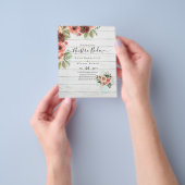 BUDGET Onze TROUW Burgundy Bloemen Herfst Bruiloft Flyer (Hand)