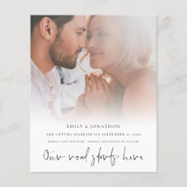 Budget onze weg begint hier Foto sparen de datum