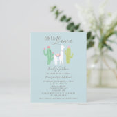 Budget Ooh La Llama Baby shower schattig blauw en  (Staand voorkant)