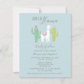 Budget Ooh La Llama Baby shower schattig blauw en  (Voorkant)