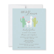 Budget Ooh La Llama Baby shower schattig blauw en 
