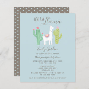 Budget Ooh La Llama Baby shower schattig blauw en