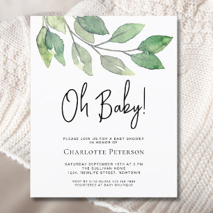 Budget op Baby GreenGenery Baby shower Uitnodiging