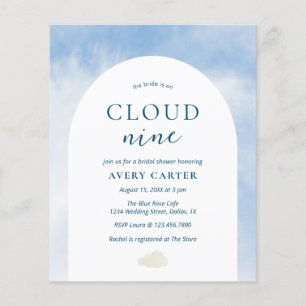 Budget op Cloud Nine Bridal Shower Uitnodiging Flyer