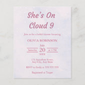 Budget op Cloud Nine Bridal Shower Uitnodiging Flyer (Voorkant)