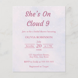 Budget op Cloud Nine Bridal Shower Uitnodiging Flyer